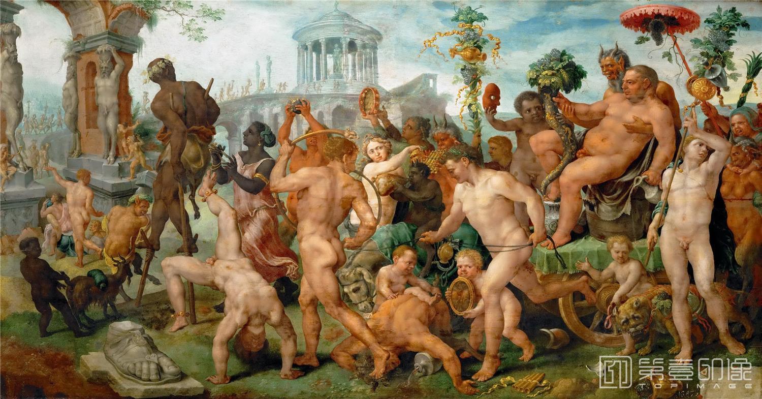 油画-奥地利维也纳艺术史博物馆-Maerten van HeemskerckTriumph of Silenus-550